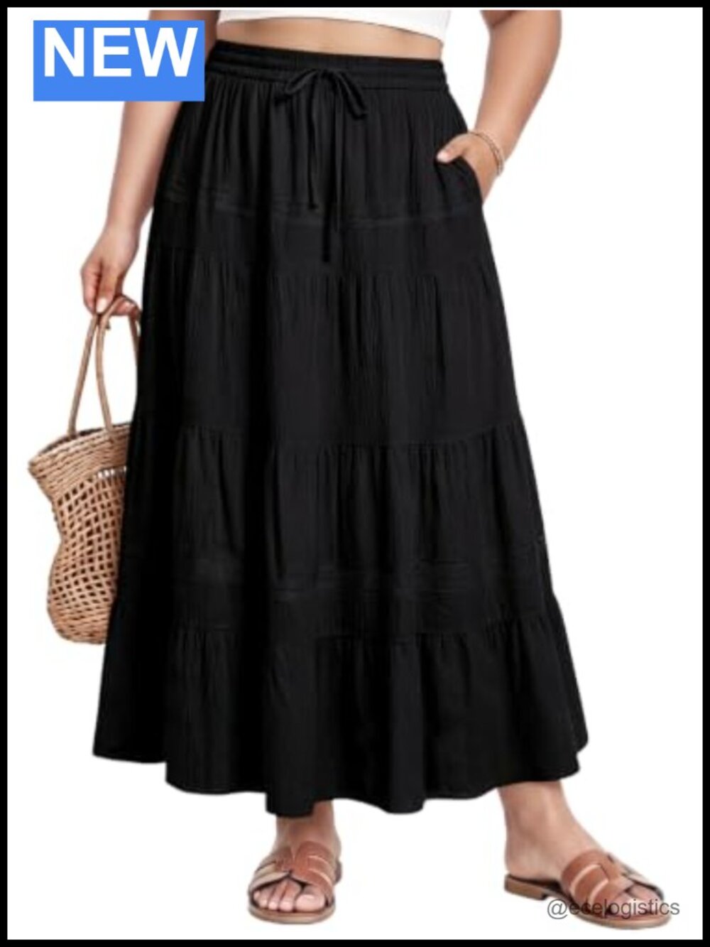Plus Size Maxi Skirt with Pockets Renaissance Long Skirt Tiered Flow